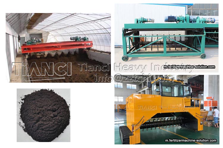 Fermenting trough type compost windrow turner for sheep manure organic fertilizer